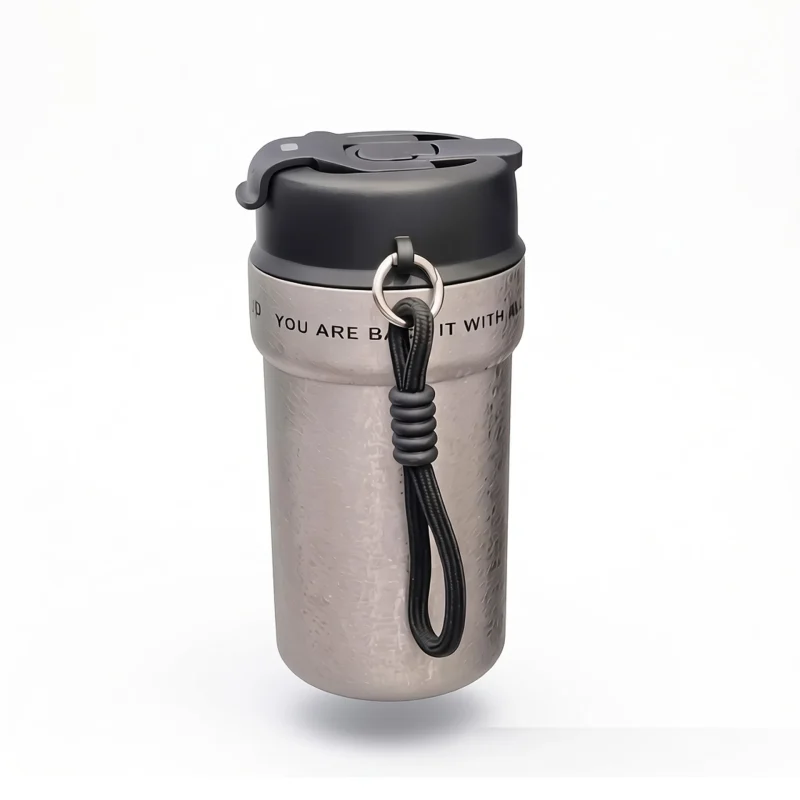 550ml Portable Strap Vacuum Insulated Stainless Steel Travel Coffee Cup
