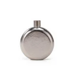 Custom round titanium hip flask