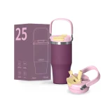 Customizable stainless steel cup with a handle