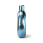 Custom round titanium hip flask