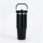 Portable Handle Insulated Tumbler Compatible With Car Cup Holders