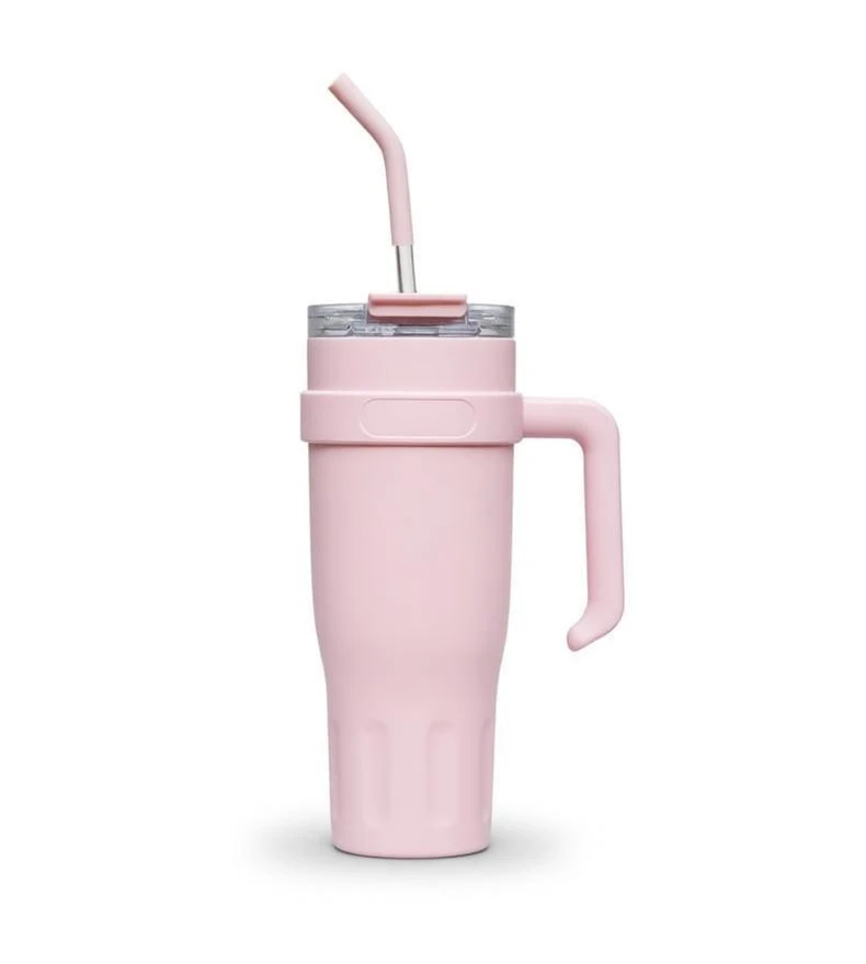 1100ml Stainless Steel Tumbler with Handle and Straw 1100ml Stainless Steel Tumbler with Handle and Straw