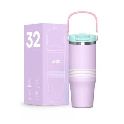 Portable Handle Food-Grade 304 Stainless Steel Tumbler