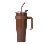 1100ml stainless steel cup with a straw