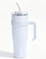1100ml stainless steel cup with a straw