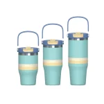 Customizable stainless steel cup with a handle