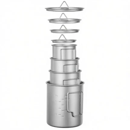 Titanium coffee mug with a handle