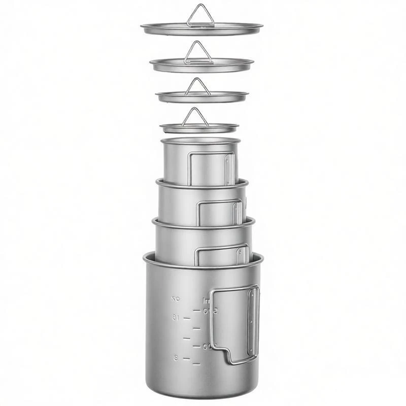 Titanium coffee mug with a handle
