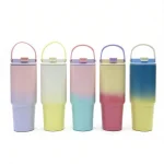 Custom 900ml travel mug with a handle