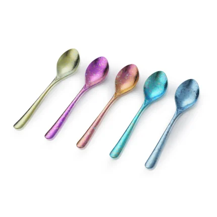 Titanium Spoon & Fork, Round Handle Style