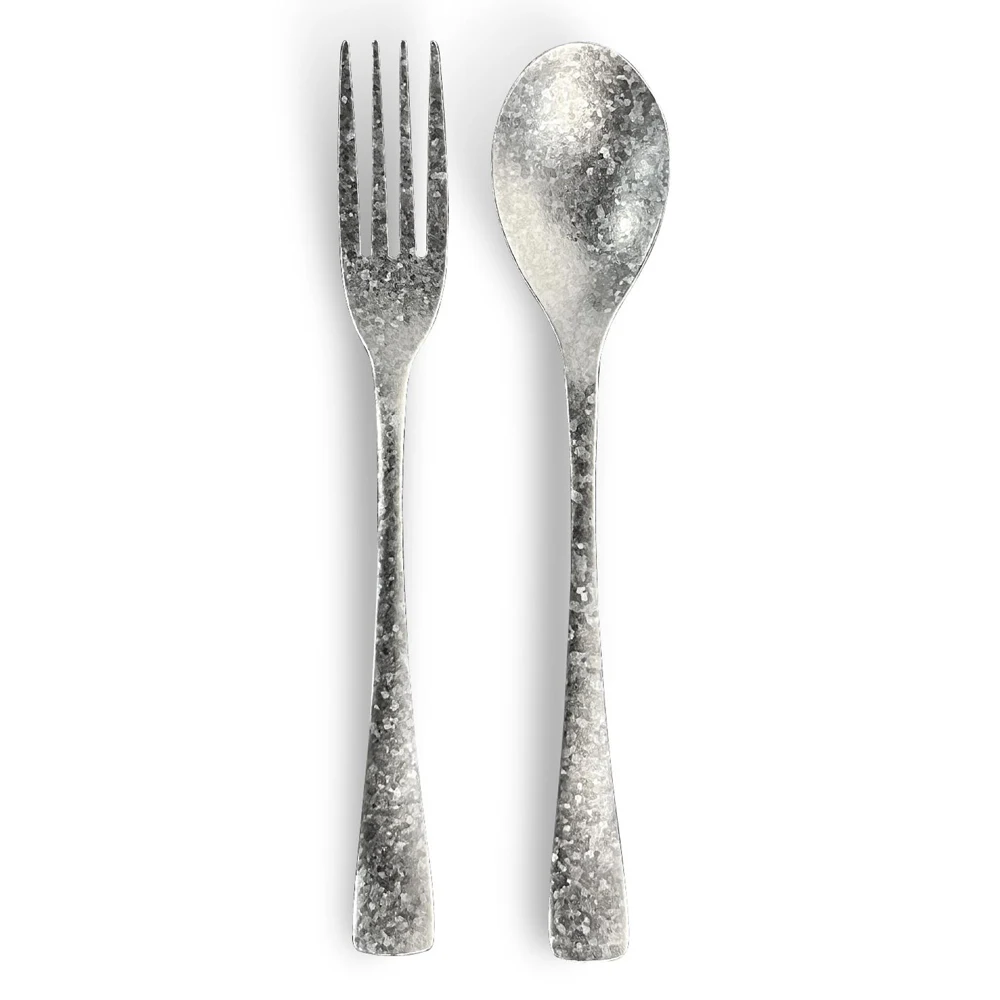Titanium Spoon & Fork, Swallow‑tail Handle Style Titanium Spoon & Fork, Swallow‑tail Handle Style