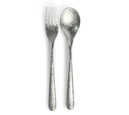 Titanium Spoon & Fork, Round Handle Style