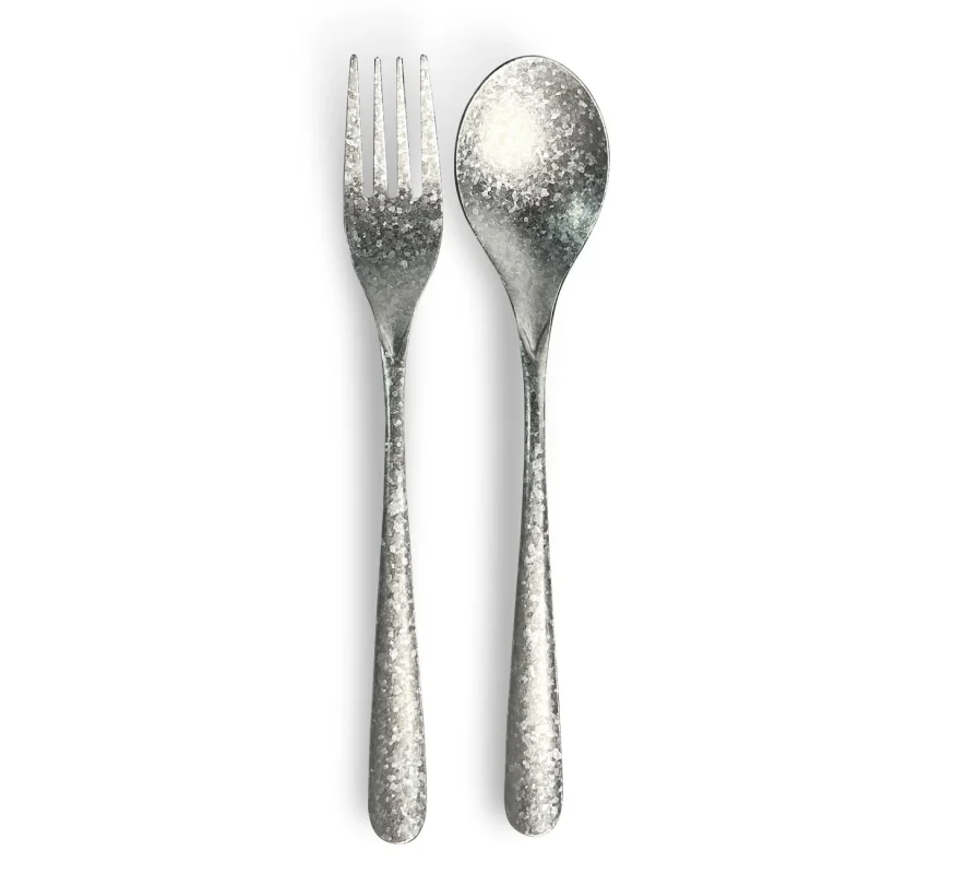 Titanium Spoon & Fork, Round Handle Style