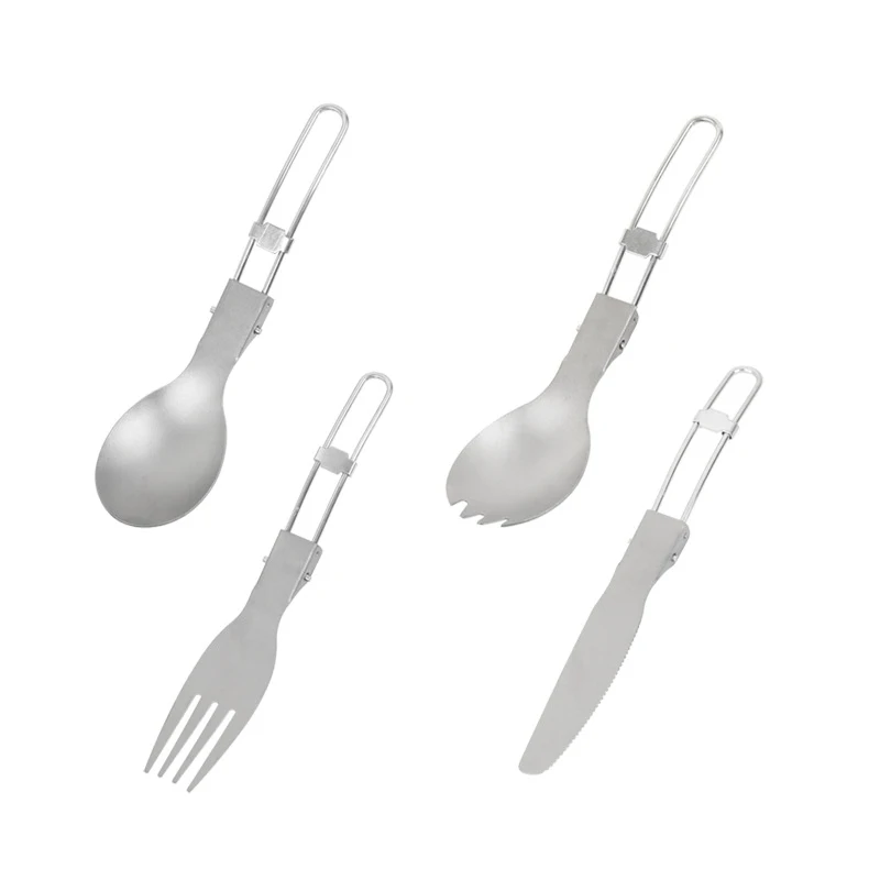 Folding Titanium Spork / Folding Titanium Cutlery Set