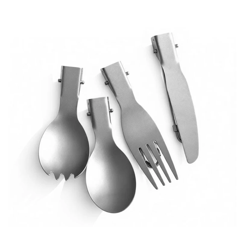 Folding Titanium Spork / Folding Titanium Cutlery Set