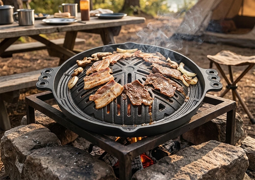 Mongolian Helmet Shield Griddle Pan