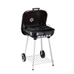 Freestanding Charcoal BBQ Grill with Wheels and Lid