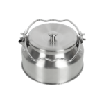 1L 304 Stainless Steel Camping Kettle with Removable Tea Filter