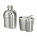 1.2L 304 Stainless Steel Canteen Set with 0.8L Drinking Cup