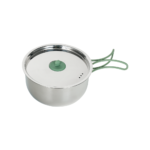 7Pcs 304 Stainless Steel Camping Cookware Set with Silicone Lids - Image 3