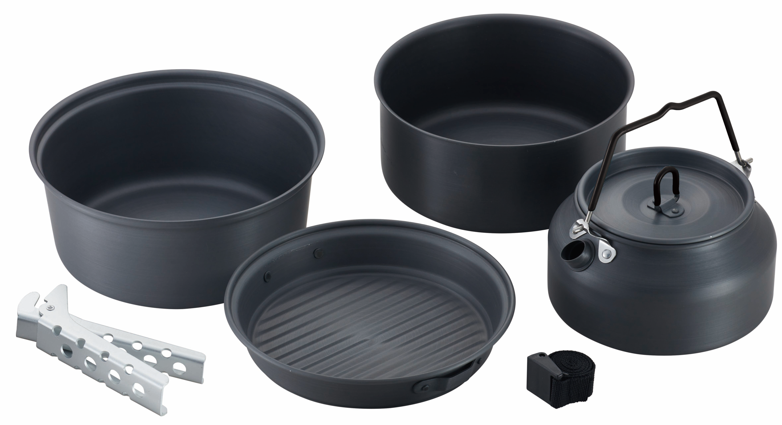 WWQ1 6Pcs Portable Non-Stick Aluminum Camping Cookware Set - Image 1