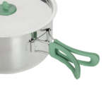 7Pcs 304 Stainless Steel Camping Cookware Set with Silicone Lids - Image 2