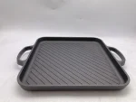 Square Cast Iron Grill Plate 34.5cm Reversible BBQ Griddle Pan with Dual Handles - Image 2
