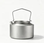 980ml Ultralight Pure Titanium Camping Kettle, Portable Outdoor Water Pot for Backpacking