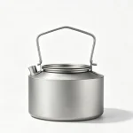 980ml Ultralight Pure Titanium Camping Kettle, Portable Outdoor Water Pot for Backpacking