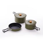 3‑Piece 304 Stainless Steel Camping Cookware Set, Portable Nesting Pots & Frying Pan Kit for Outdoor Picnic Camping - Image 2