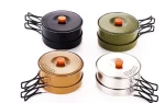 3‑Piece 304 Stainless Steel Camping Cookware Set, Portable Nesting Pots & Frying Pan Kit for Outdoor Picnic Camping - Image 4