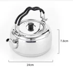 304 Stainless Steel Camping Kettle, Portable Outdoor Water Boiling Teapot for Backpacking Picnic - Image 5