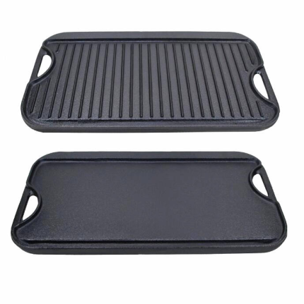 Cast iron rectangular grill pan