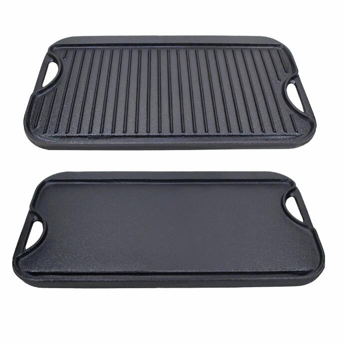 Cast iron rectangular grill pan