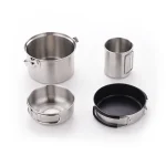 3‑Piece 304 Stainless Steel Camping Cookware Set, Portable Nesting Pots & Frying Pan Kit for Outdoor Picnic Camping - Image 5