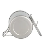 750ml Pure Titanium Camping Hanging Pot, Ultralight Single‑Person Cookware with Lid, Folding Handle & Hanging Loop - Image 3