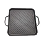 Square Cast Iron Grill Plate 34.5cm Reversible BBQ Griddle Pan with Dual Handles