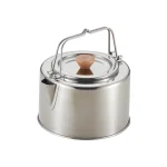 Portable Stainless Steel Camping Coffee Kettle, Outdoor Water Boiling Teapot with Filter