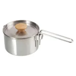 304 Stainless Steel Camping Kettle Pot, Lightweight Outdoor Hanging Cookware with Wooden Handle & Mesh Bag - Image 3